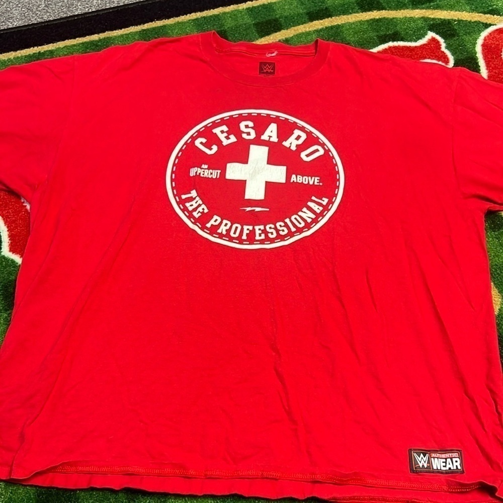 Cesaro The Professional Authentic WWE Red Shirt Men's Size 3XL Claudio ROH